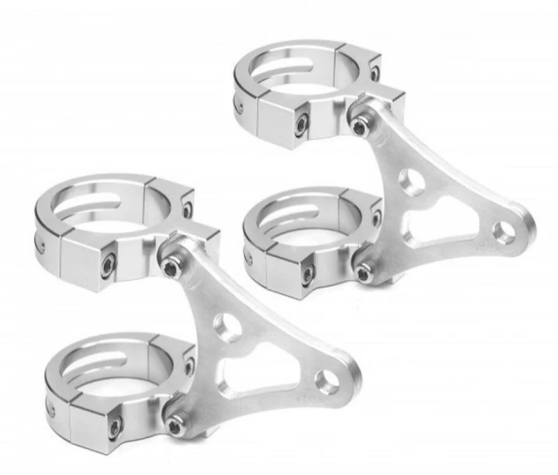Scheinwerferhalterungen CNC Alu schwarz oder chrom eloxiert für Durchmesser 41 mm
