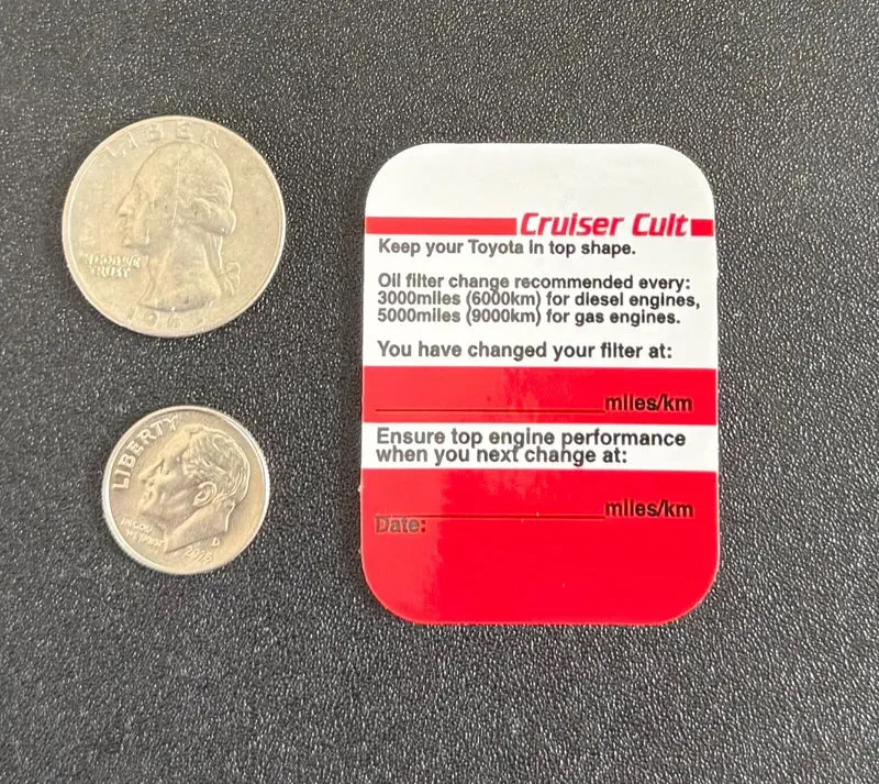 Oil change sticker- 4 pack
