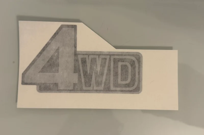 70series Land Cruiser rear 4wd decal