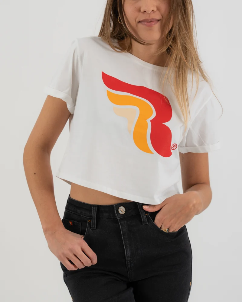 Logo Crop Top White Women
