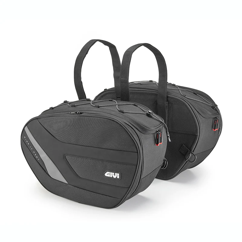 GIVI ALFORJAS LATERALES CON CORREAS Y CINTURONES 25L NEGRO