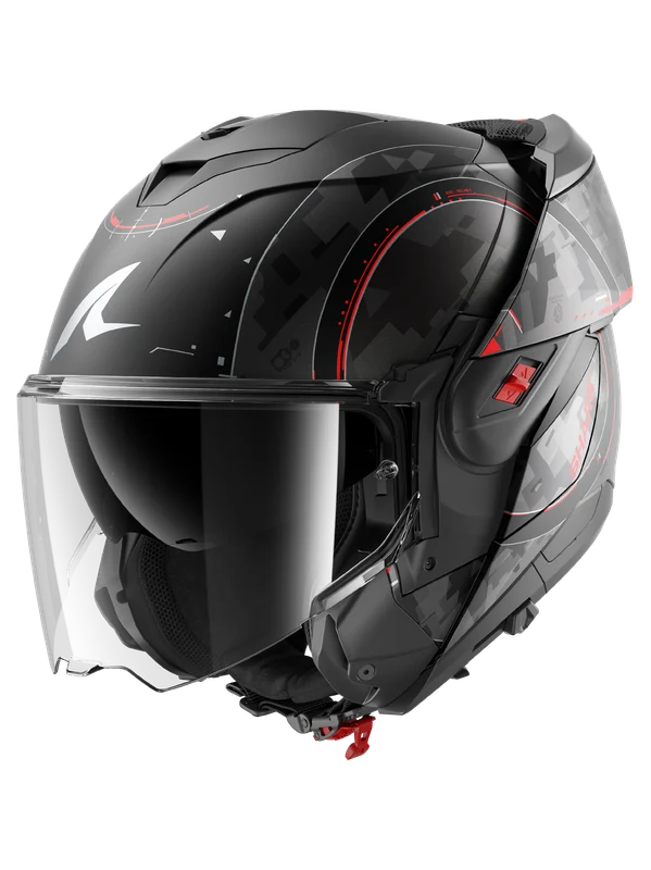 SHARK OXO GANG CASCO DE MOTO NEGRO MATE ANTRACITA PLATA