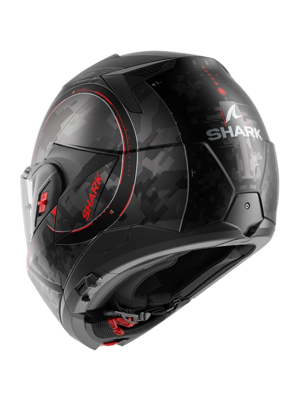 SHARK OXO GANG CASCO DE MOTO NEGRO MATE ANTRACITA PLATA