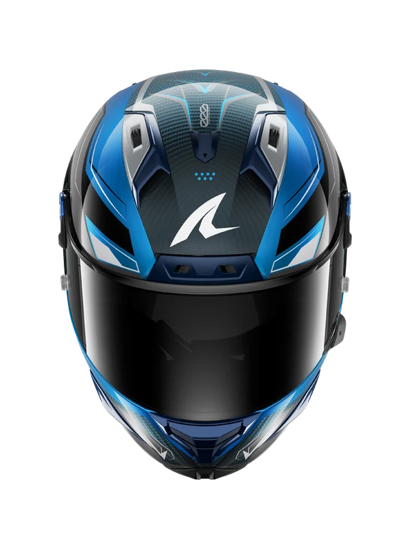 SHARK AERON MEKARIUM CARBON CASCO DE MOTO AZUL PLATA