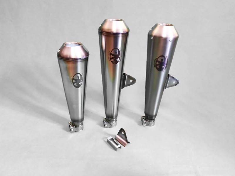 Kundenspezifischer Universal Titanium Megaphon Schalldämpfer (Paar)