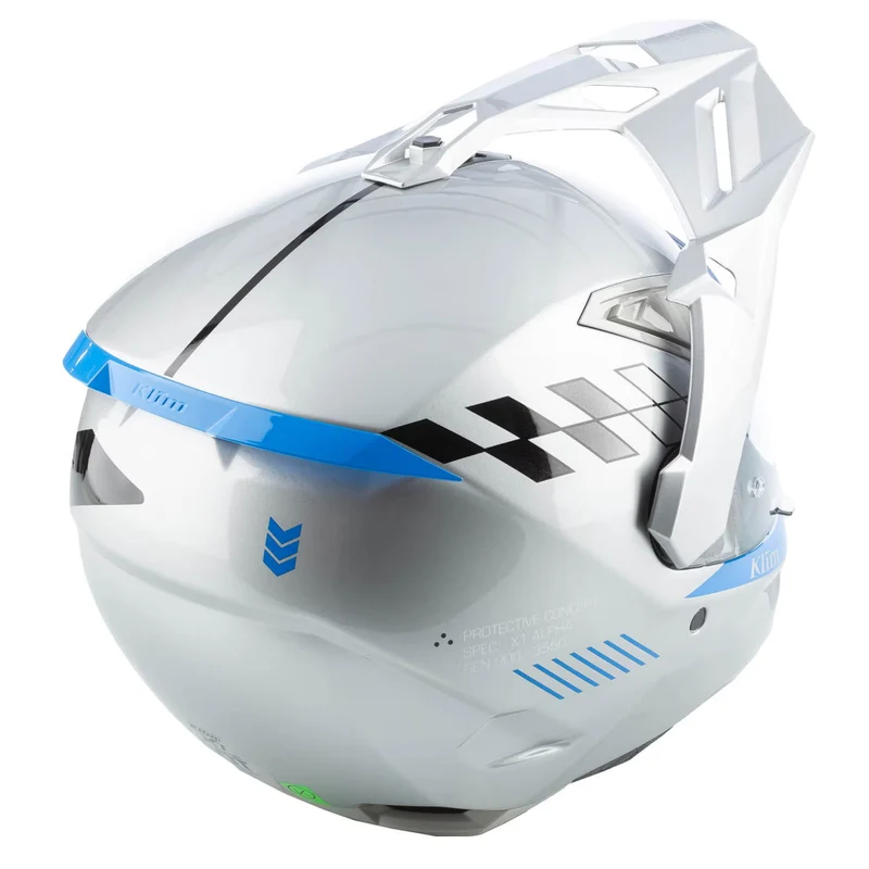 Klim X1 Alpha Helm ECE/DOT Gloss Concept High-Rise - Electric Blue Lemonade