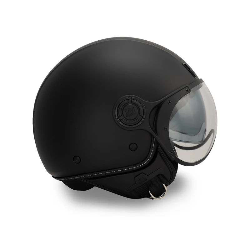 Casco jet A-Ventura nero Monocromo MM Independent