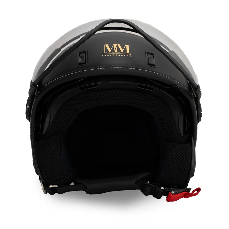 Casco jet A-Ventura nero Monocromo MM Independent