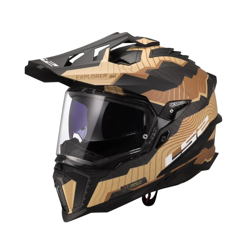 LS2 Helm MX701 Explorer Carbon Trick Matt Brown Sand