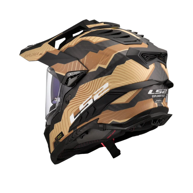 LS2 Helm MX701 Explorer Carbon Trick Matt Brown Sand