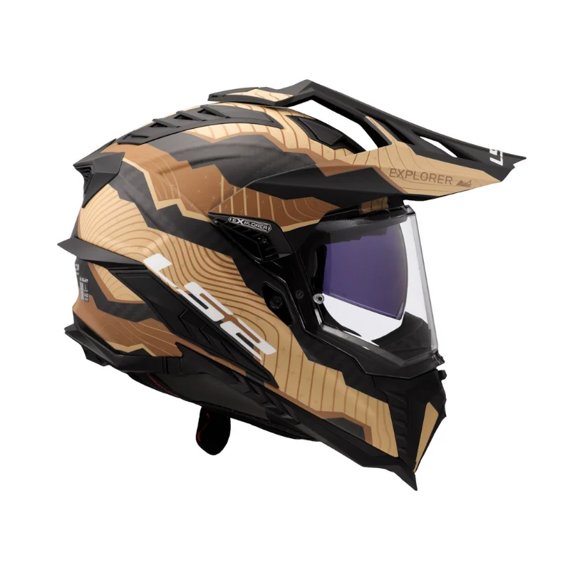 LS2 Helm MX701 Explorer Carbon Trick Matt Brown Sand