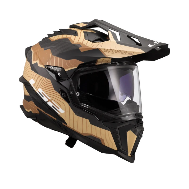 LS2 Helm MX701 Explorer Carbon Trick Matt Brown Sand