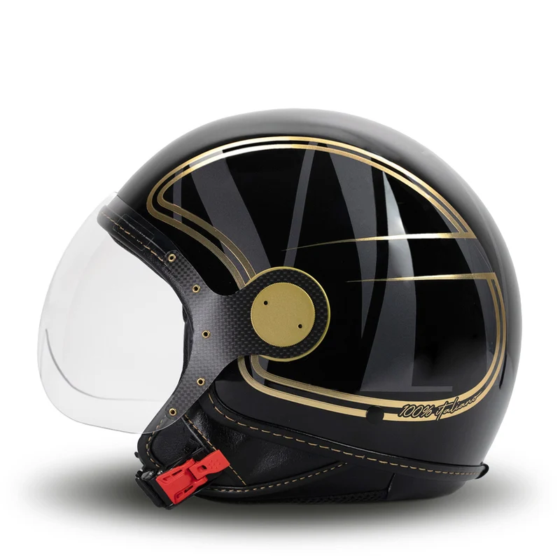 Casco Jet Elegant in Black Gold