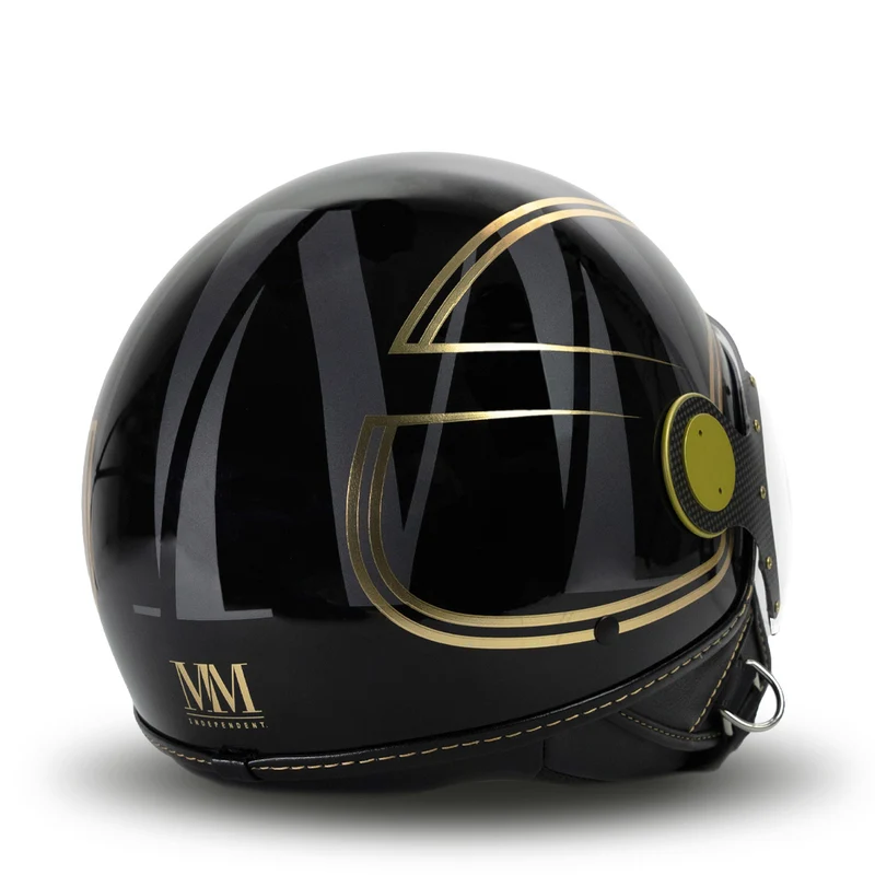 Casco Jet Elegant in Black Gold
