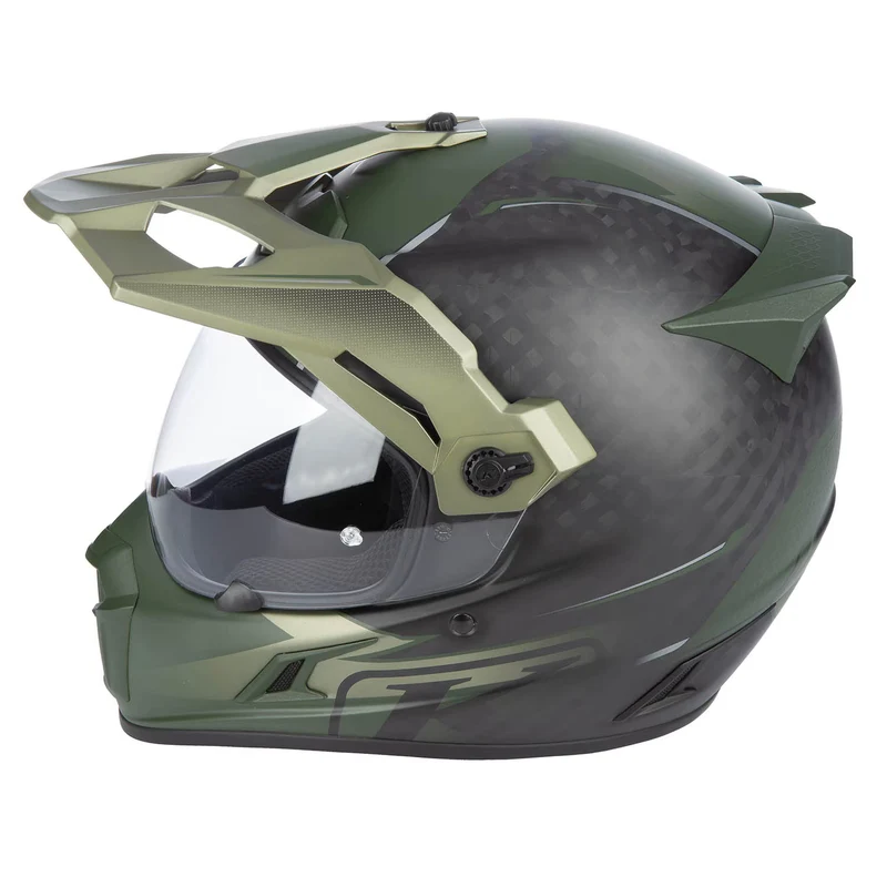 Klim Krios Pro Helm ECE/DOT Echo Matte Black - Rifle Green - Oil Green