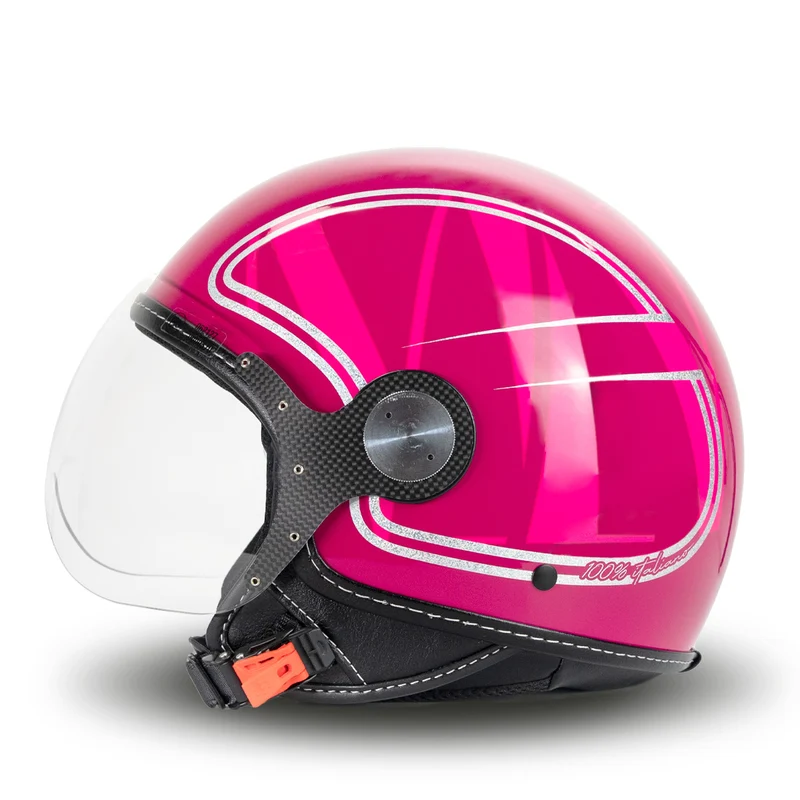 Casco Jet Elegant in Fuxia Glitter