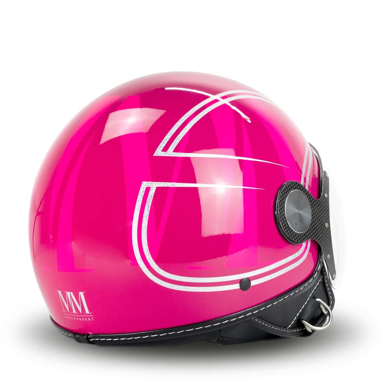 Casco Jet Elegant in Fuxia Glitter