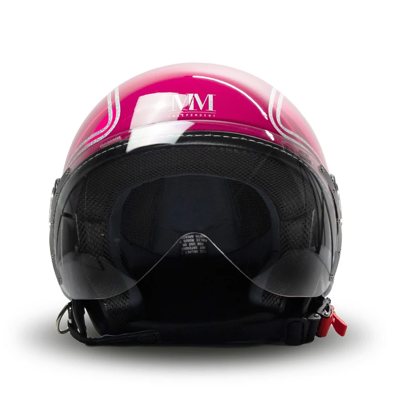 Casco Jet Elegant in Fuxia Glitter