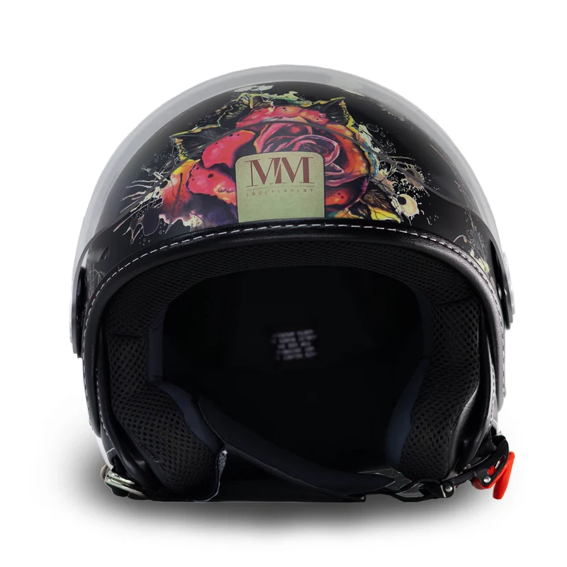 Casco Tattoo Rose Nero