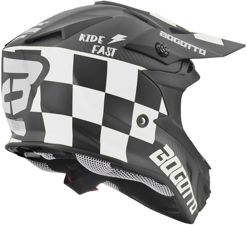 Bogotto V328 Xadrez Carbon Motocross Helmet