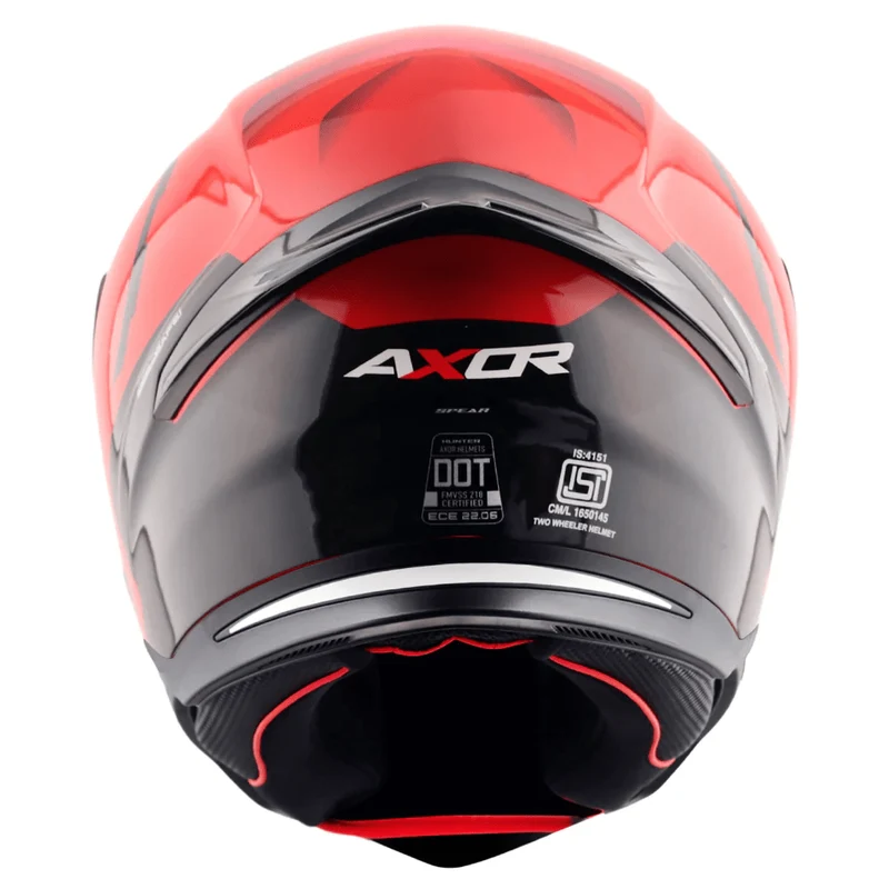 AXOR HUNTER SPEAR CASCO INTEGRAL DE MOTOCICLETA NEGRO ROJO