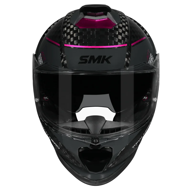 SMK TITAN CARBON CASCO DE MOTO GLOSS NEGRO GRIS ROSA