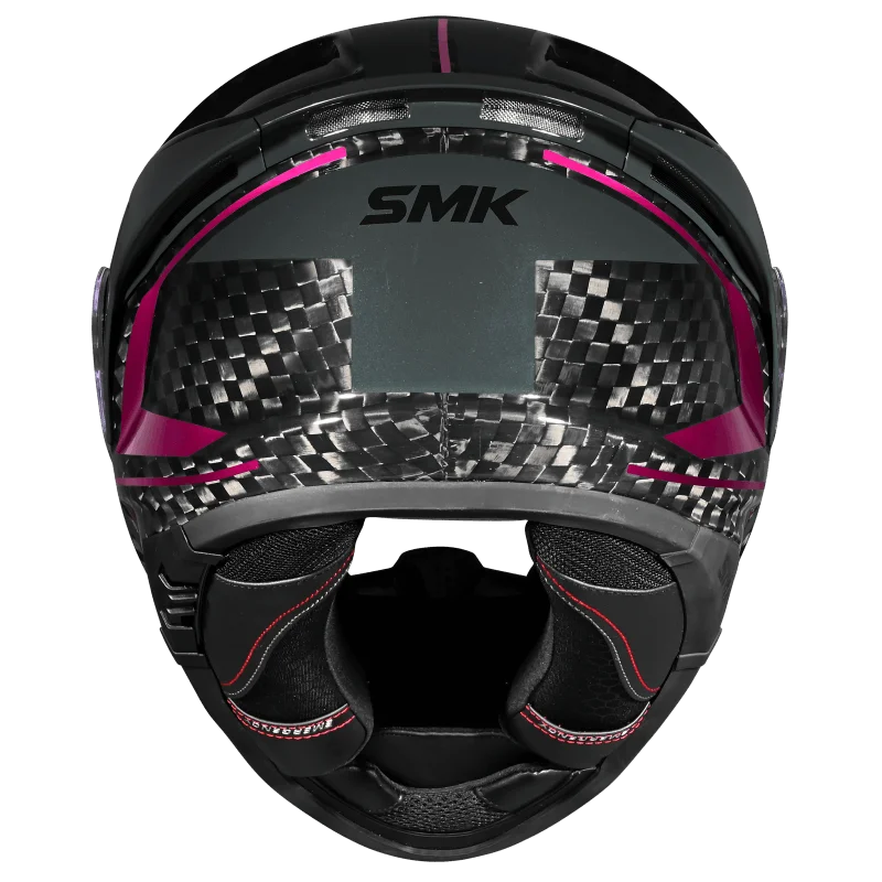 SMK TITAN CARBON CASCO DE MOTO GLOSS NEGRO GRIS ROSA