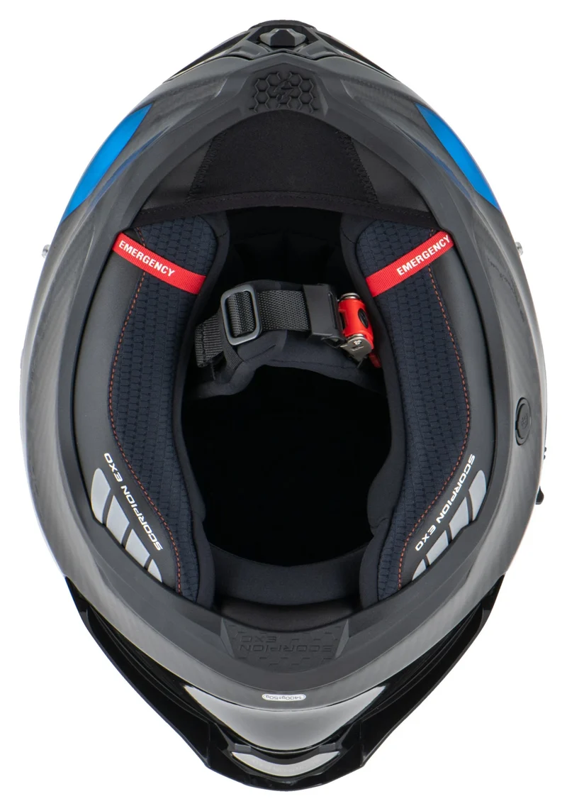 SCORPION EXO-1500 CARBON AIR CASCO DE MOTO NEGRO AZUL GLOSS