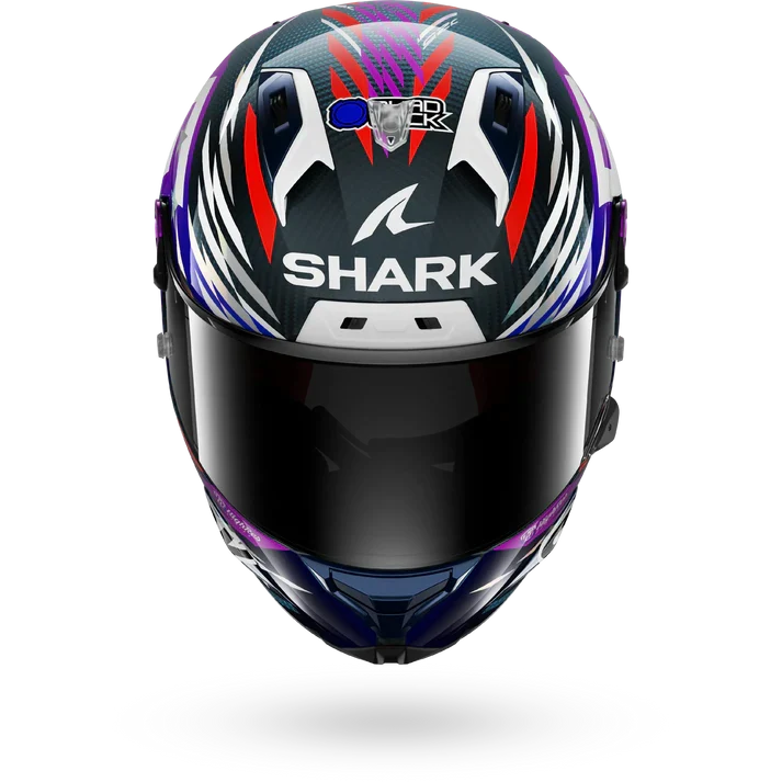 SHARK AERON-GP FIM RACING #2 REPLICA ZARCO SIGNATURE 2026 CASCO DE MOTO CARBONO VIOLETA CROMO