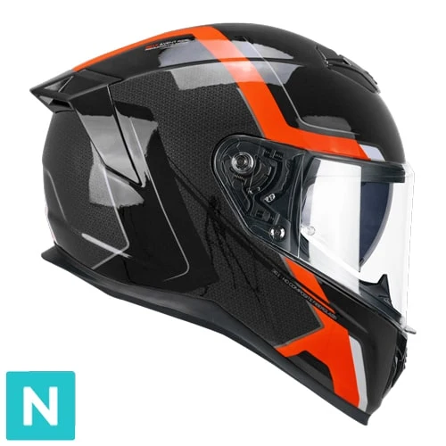 CGM 361X AVENT FIBRA RIDE CASCO INTEGRAL NEGRO ROJO FLÚOR