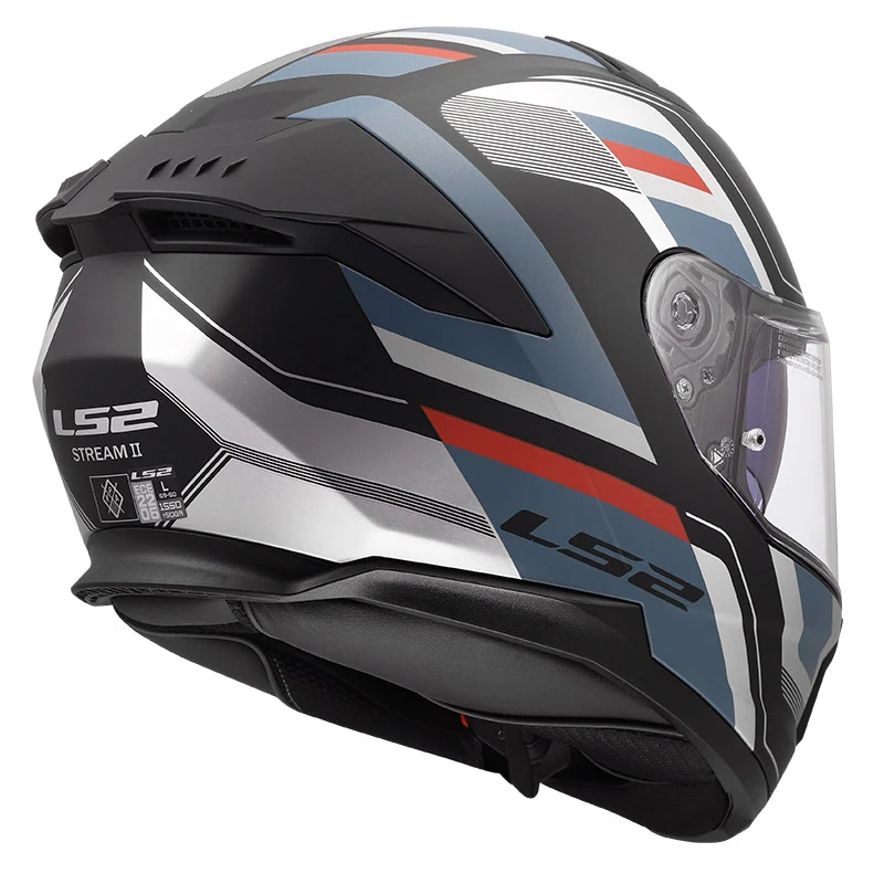 LS2 FF808 STREAM II CASCO DE MOTO VINTAGE NEGRO PETROLEO
