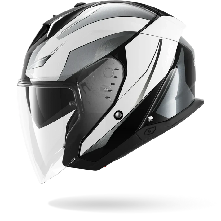 SHARK SKWAL i3 JET MEKARIUM CASCO DE MOTO BLANCO CHROMO NEGRO