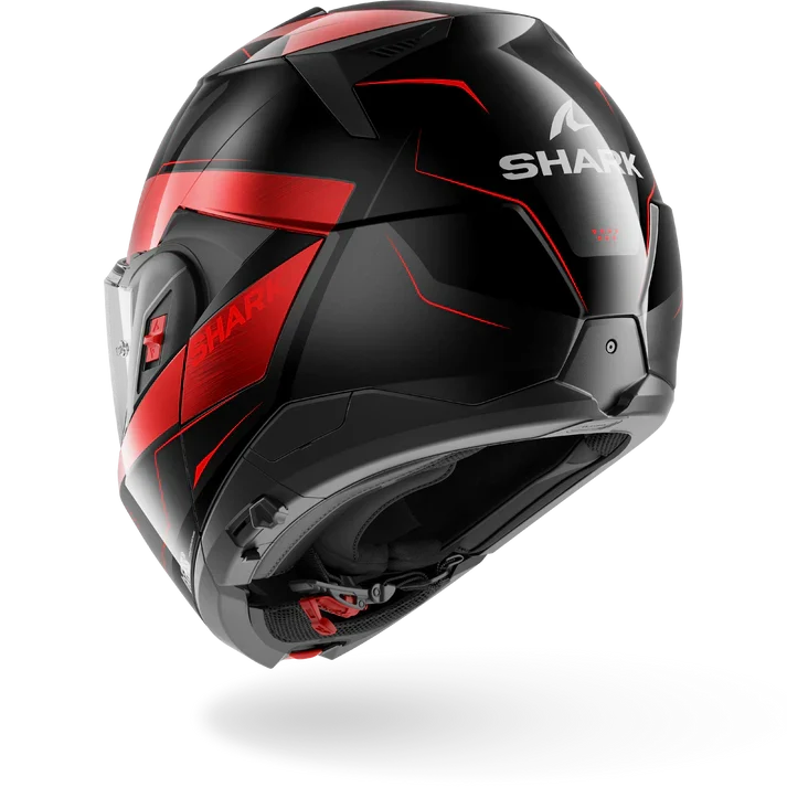 SHARK OXO MEKARIUM CASCO DE MOTO ROJO CROMO NEGRO