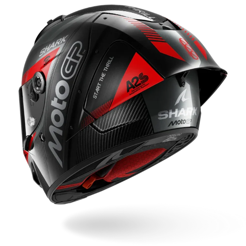 SHARK AERON-GP FIM RACING #2 MOTOGP CASCO INTEGRAL DE MOTO ROJO ANTRACITE CARBONO