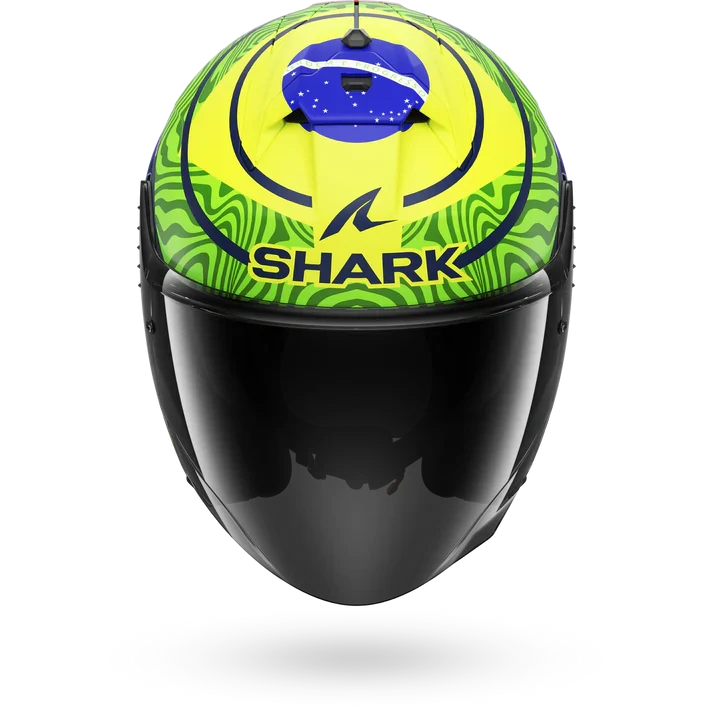 SHARK SKWAL JET CUP REPLICA GRANADO MAT CASCO DE MOTO AZUL VERDE AMARILO