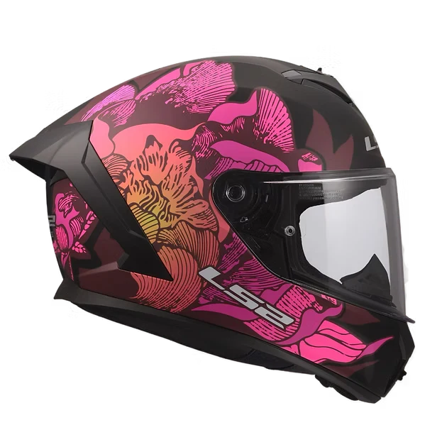 LS2 FF820 RAPID III POPPIES INTEGRAL CASCO DE MOTO NEGRO ROSA