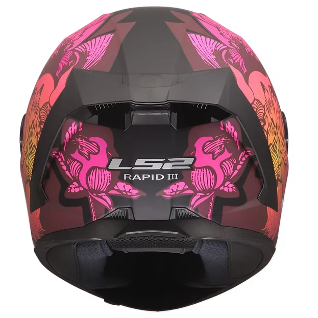 LS2 FF820 RAPID III POPPIES INTEGRAL CASCO DE MOTO NEGRO ROSA