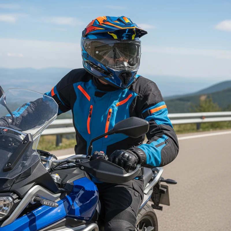 CGM 366R DUAL BEAT CASCO ENDURO AZUL NARANJA AMARILLO FLUOR