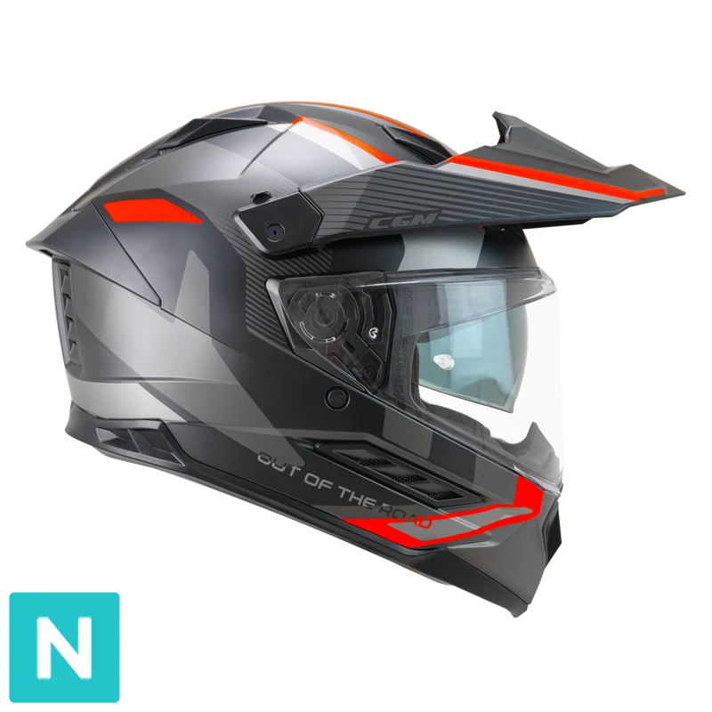 CGM 366G DUAL RANGER CASCO ENDURO NEGRO ROJO FLÚOR MATE