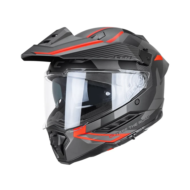 CGM 366G DUAL RANGER CASCO ENDURO NEGRO ROJO FLÚOR MATE