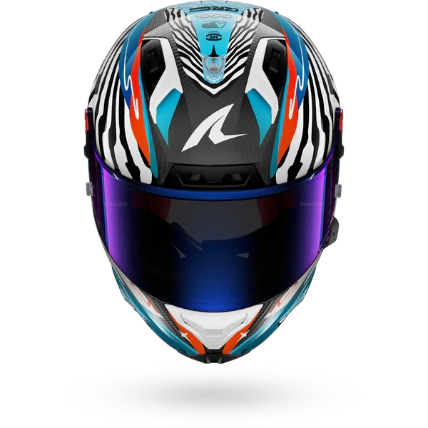SHARK AERON-GP FIM RACING #2 SPEED-FANCY Carbon Blanco Azul Casco De Moto