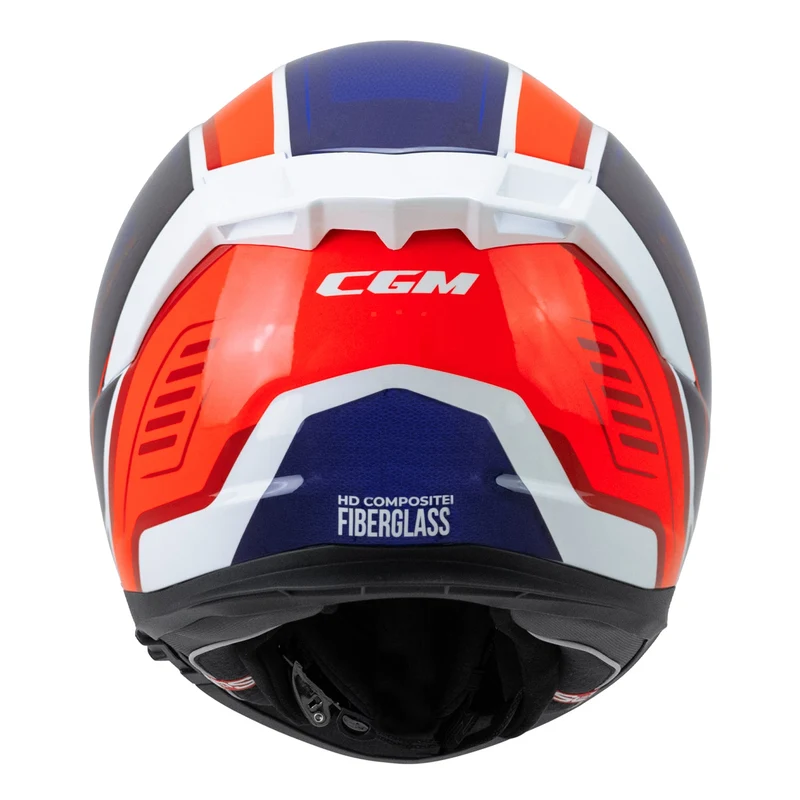 CGM 361S AVENT FIBRA RACE CASCO INTEGRAL BLANCO AZUL FLÚOR ROJO