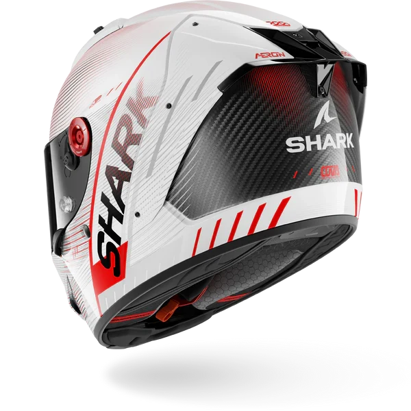 SHARK AERON SPEED-TECH Carbon Blanco Rojo Casco De Moto