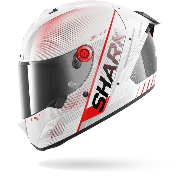SHARK AERON SPEED-TECH Carbon Blanco Rojo Casco De Moto