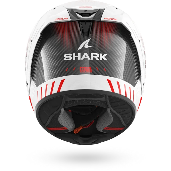 SHARK AERON SPEED-TECH Carbon Blanco Rojo Casco De Moto