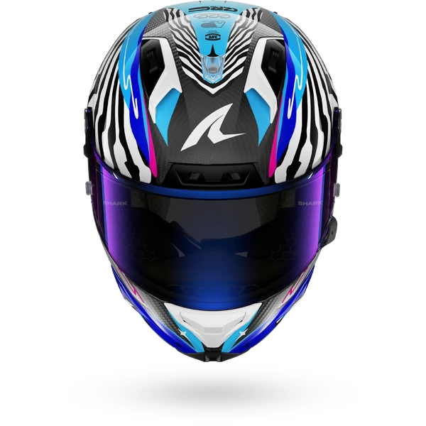 SHARK AERON SPEED-FANCY Carbon Blanco Azul Casco De Moto