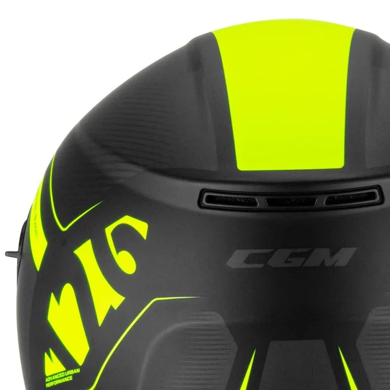 CGM 126G IPER CITY Casco Jet De Moto Negro Amarillo FLÚORro