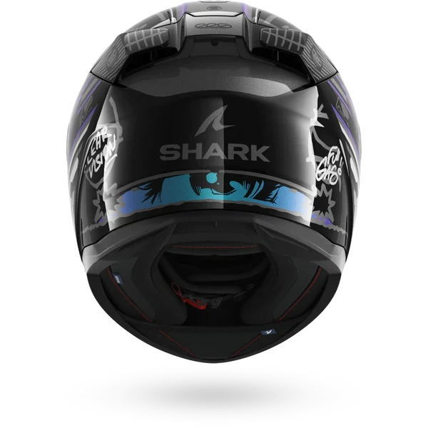 SHARK D-SKWAL 3 STREETRUSH NEGRO Green Chrome Casco De Moto