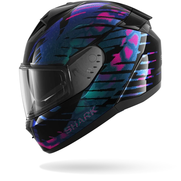 SHARK RIDILL 2 REPTAIA Casco De Moto NEGRO Violeta Glitter
