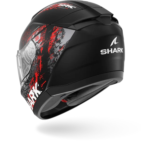 SHARK RIDILL 2 SPEED-VIB Mat NEGRO Anthra Rojo Casco De Moto